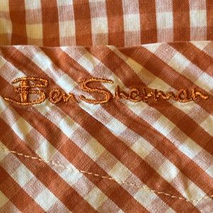 Classic BEN SHERMAN🍊Orange Size LARGE Mod Skinhead Sharp RudeBoy Proper Gingham